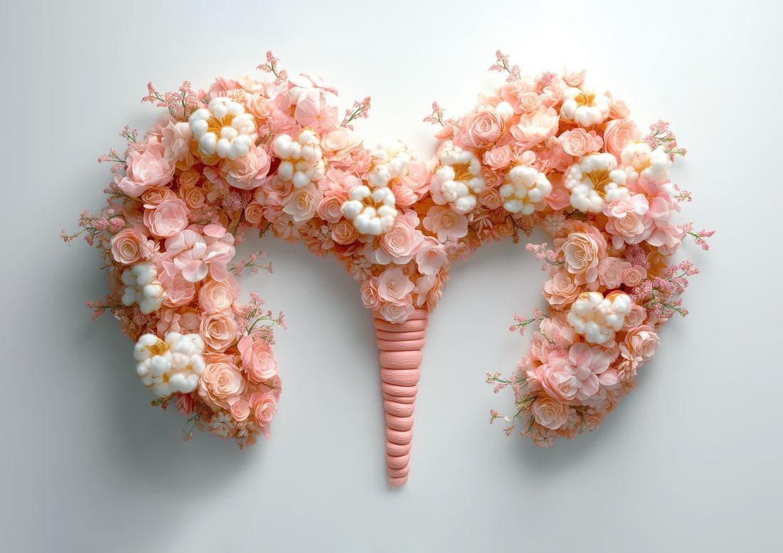 Floral illustration of a uterus
